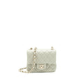 CHANEL 22C MINI SQUARE FLAP BAG LAMBSKIN LIGHT GREY LGHW (MICROCHIP)