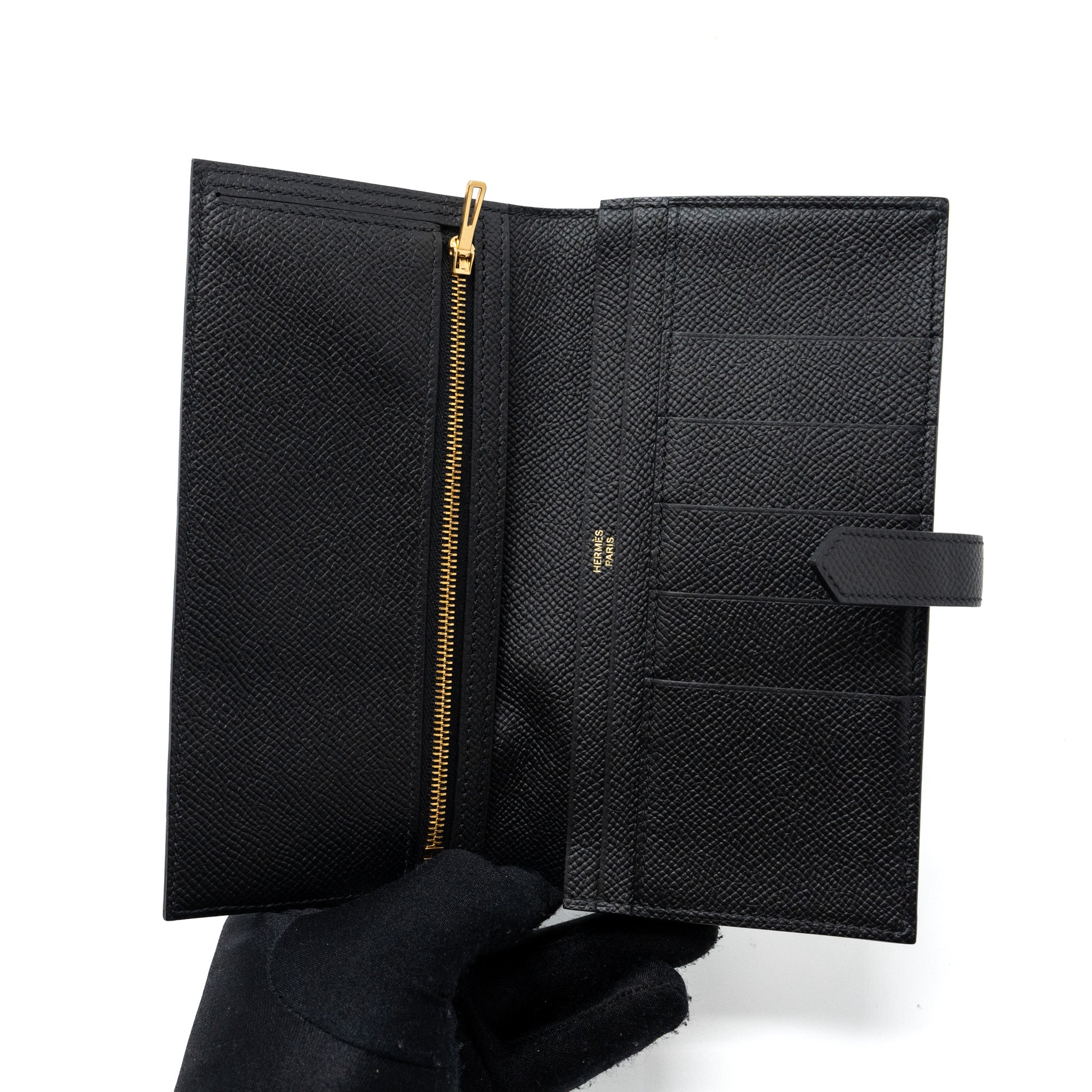 HERMES BEARN LONG WALLET EPSOM BLACK GHW