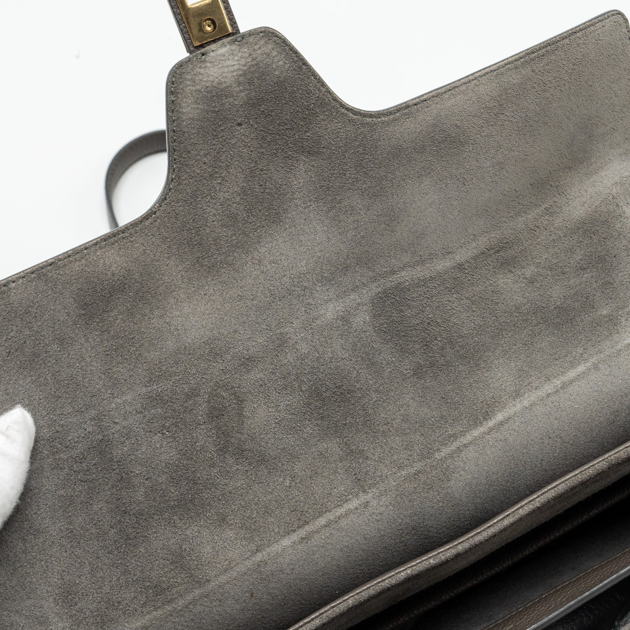 CELINE MEDIUM SOFT 16 BAG GRAINED CALFSKIN GREY GHW