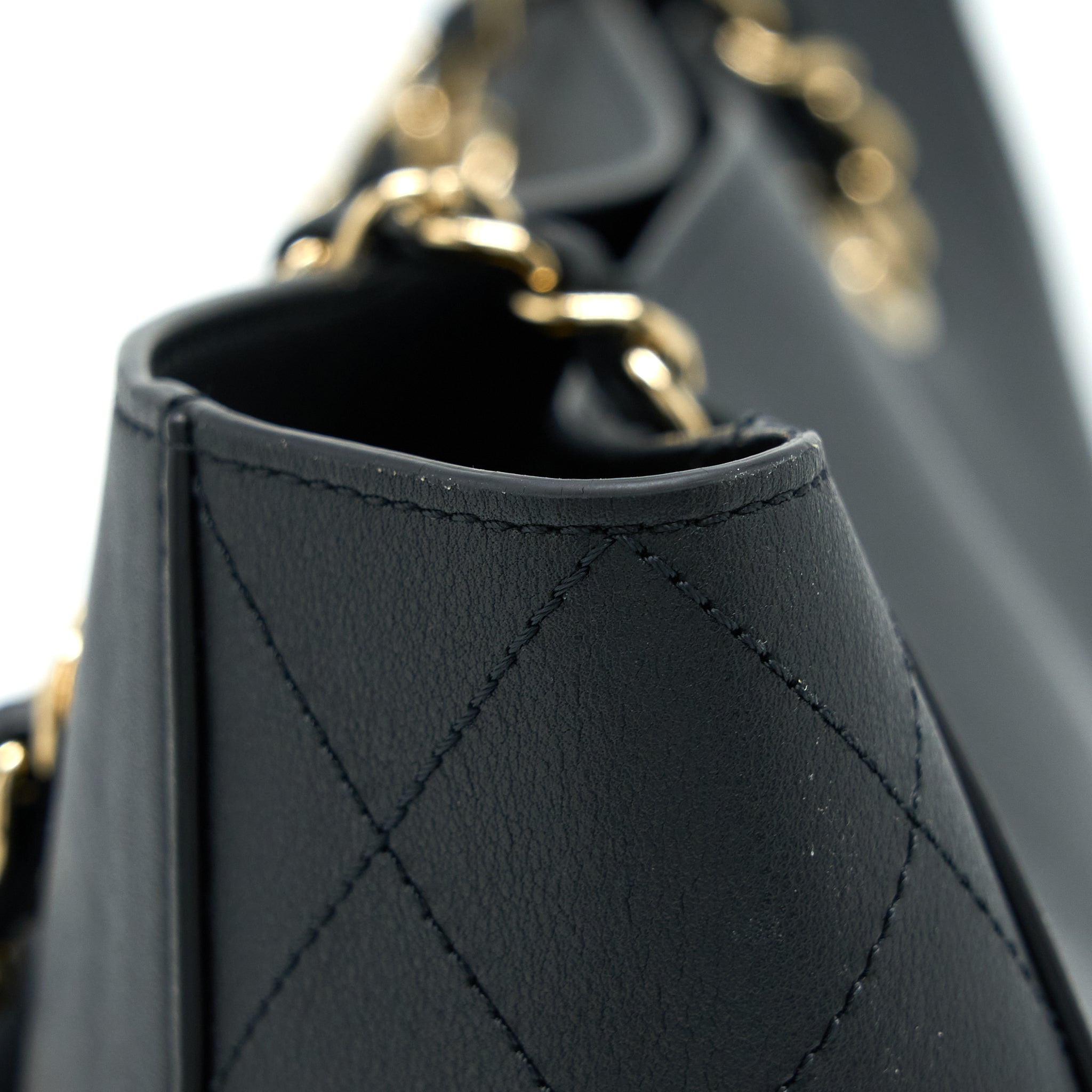 CHANEL TOTE BAG LAMBSKIN BLACK LGHW