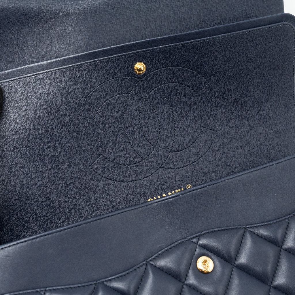 CHANEL JUMBO CLASSIC DOUBLE FLAP LAMBSKIN NAVY GHW