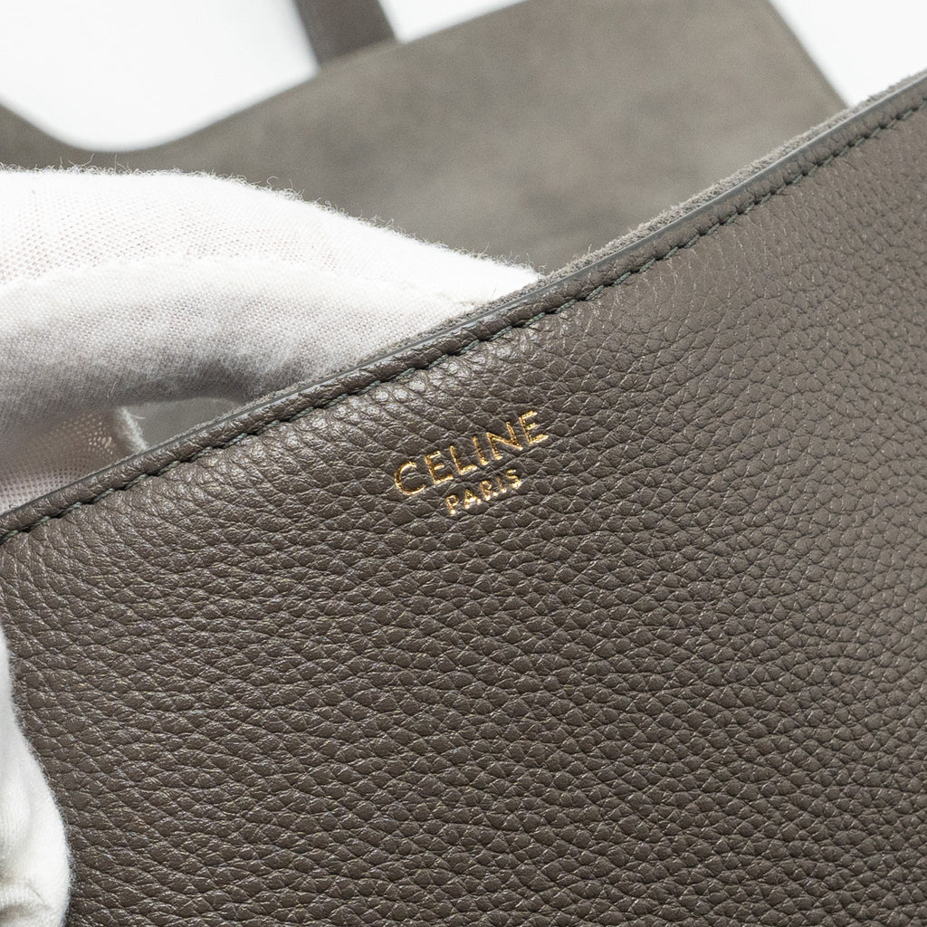CELINE MEDIUM SOFT 16 BAG GRAINED CALFSKIN GREY GHW