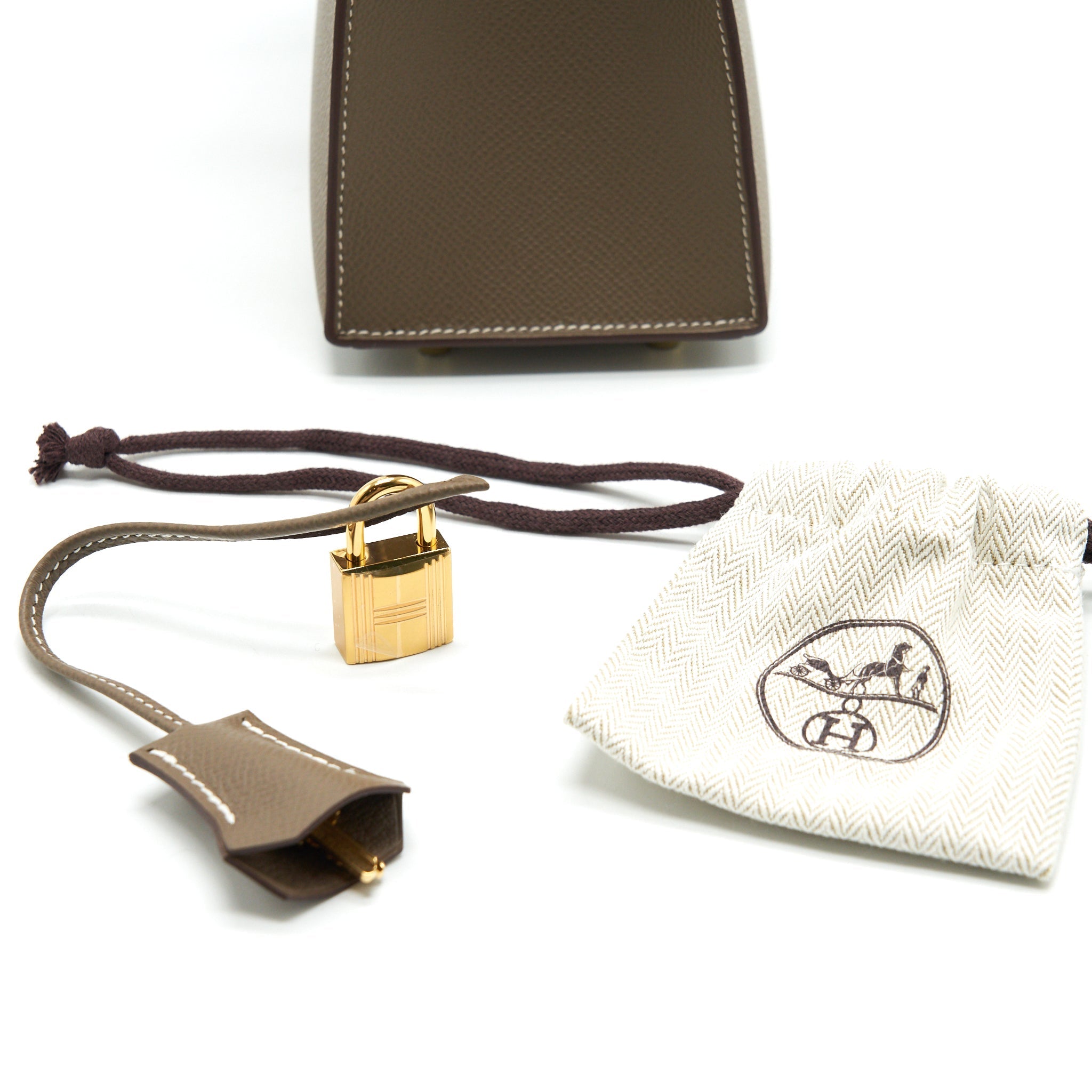 HERMES KELLY 25 SELLIER ETOUPE GHW