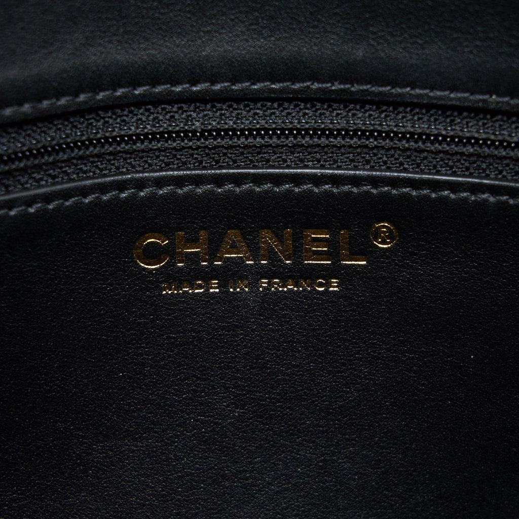 CHANEL TOTE BAG LAMBSKIN BLACK LGHW