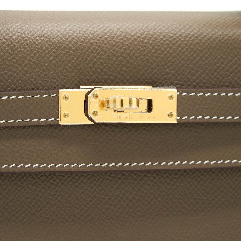 HERMES KELLY 25 SELLIER ETOUPE GHW