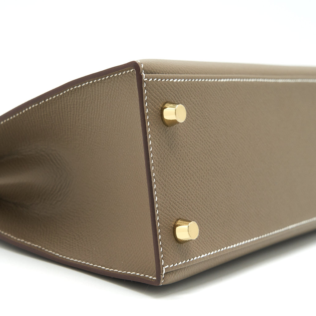 HERMES KELLY 25 SELLIER ETOUPE GHW