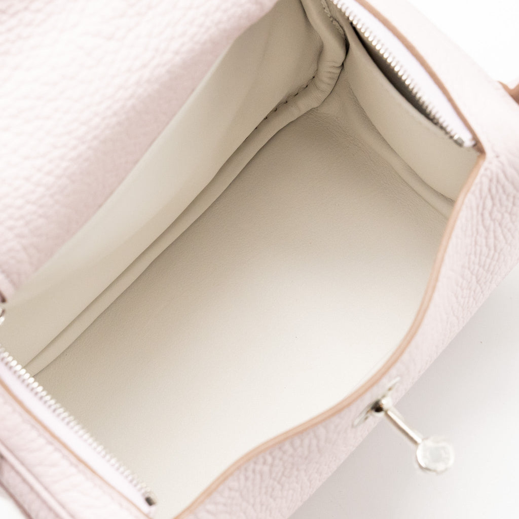 HERMES MINI LINDY CLEMENCE MAUVE PALE SHW