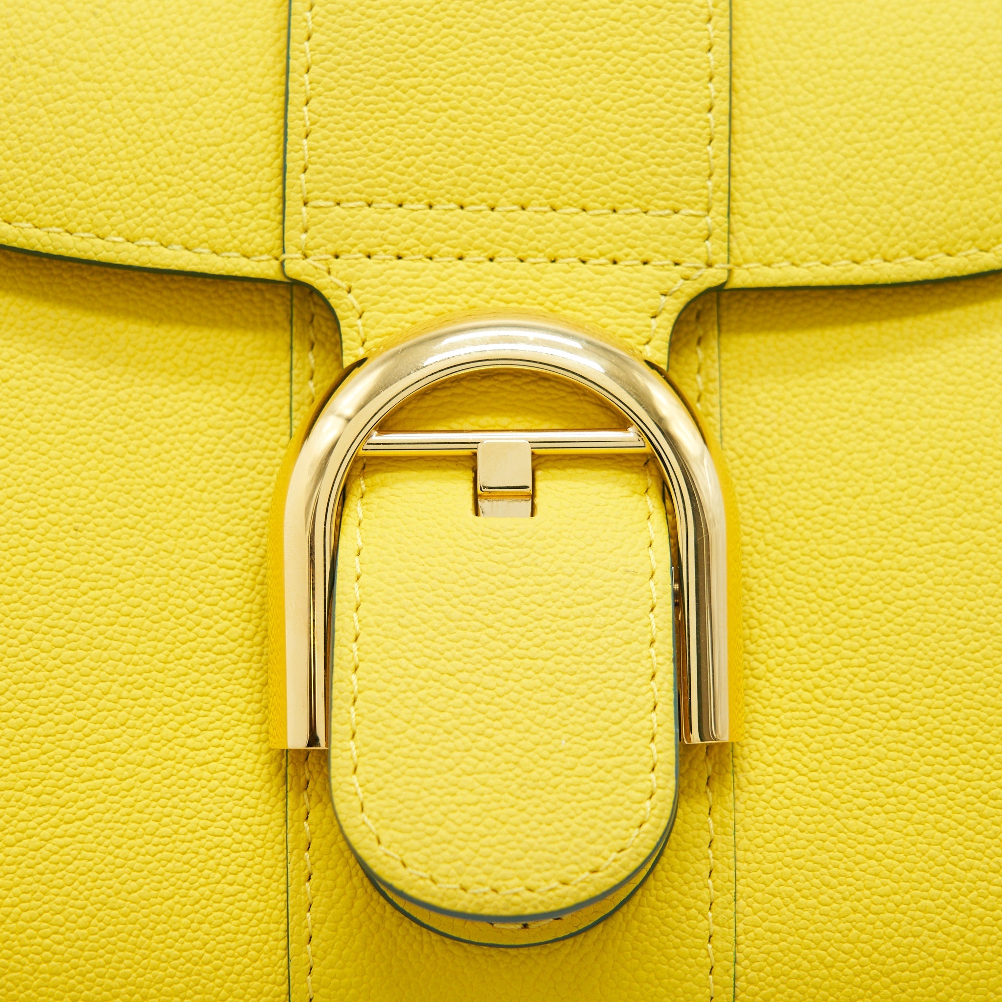 DELVAUX MINI BRILLIANT BAG IN YELLOW WITH RGHW