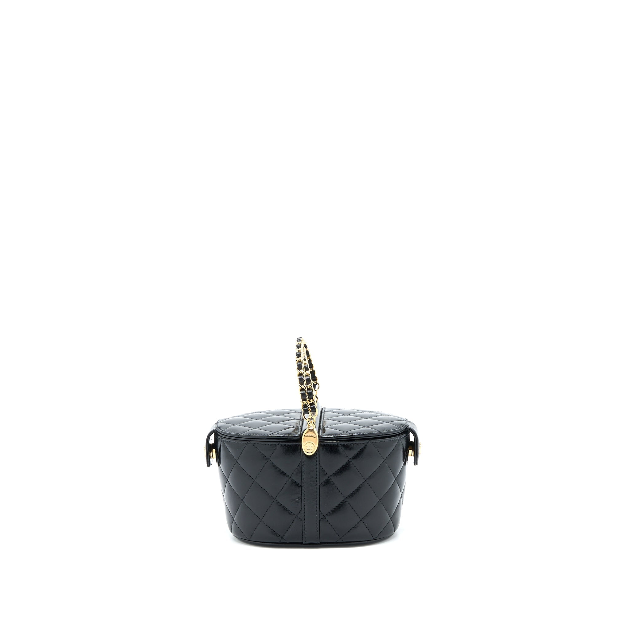 CHANEL 23C FLAP BUCKET BAG LAMBSKIN BLACK GHW (MICROCHIP)