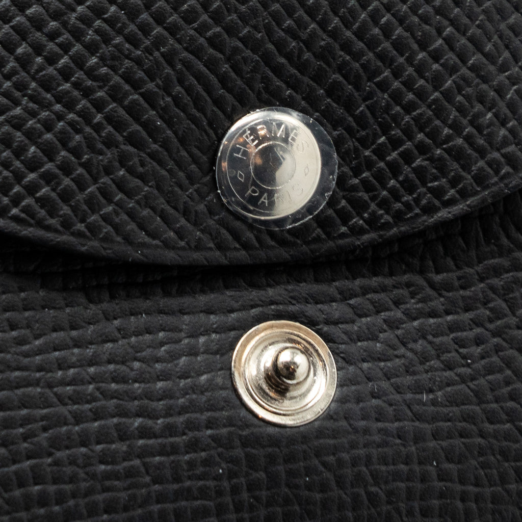 HERMES CALVI DUO COMPACT CARD HOLDER EPSOM BLACK SHW