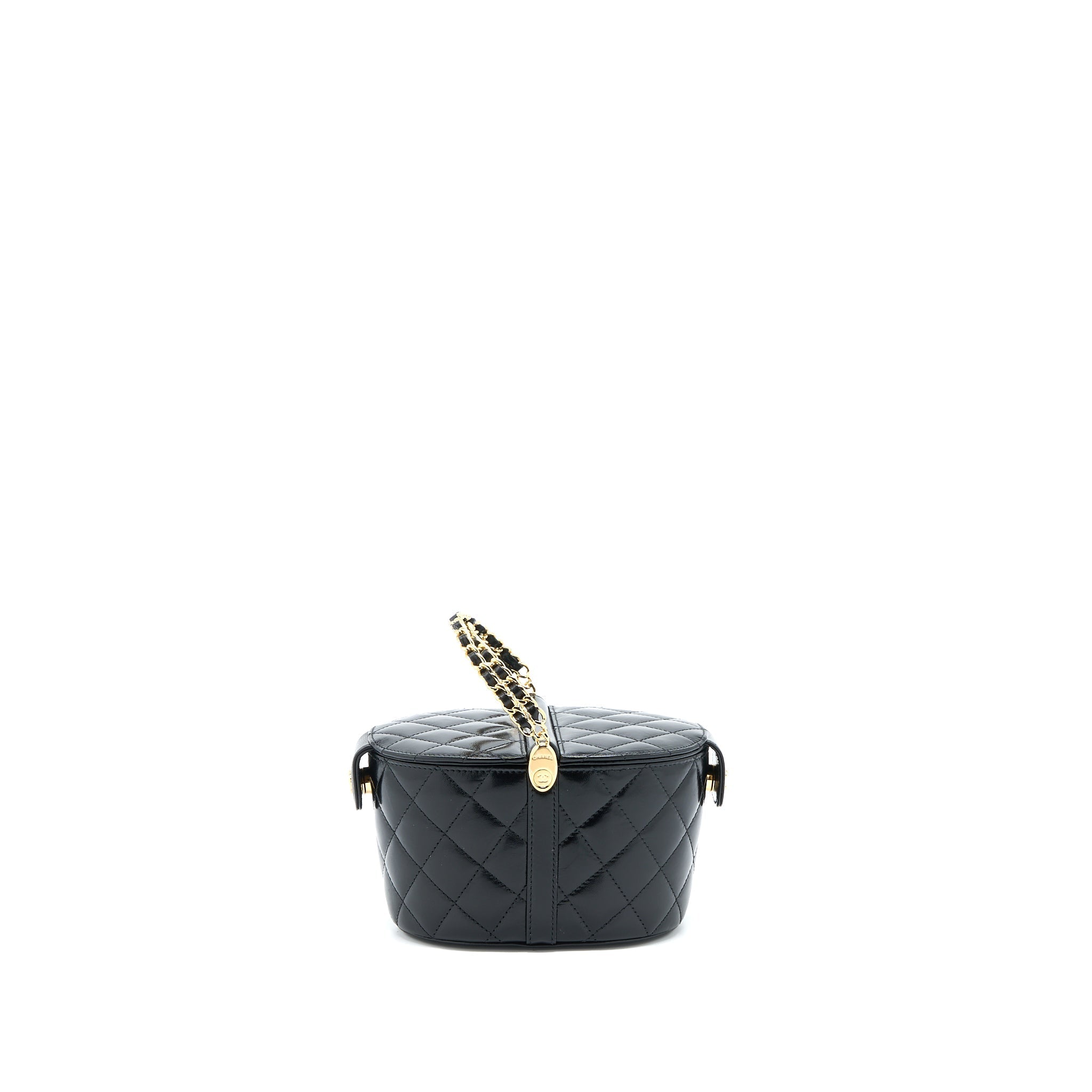 CHANEL 23C FLAP BUCKET BAG LAMBSKIN BLACK GHW (MICROCHIP)