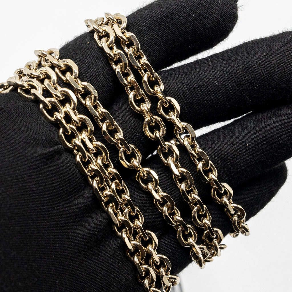 DIOR LADY DIOR POUCH WALLET ON CHAIN PATENT BLACK LGHW