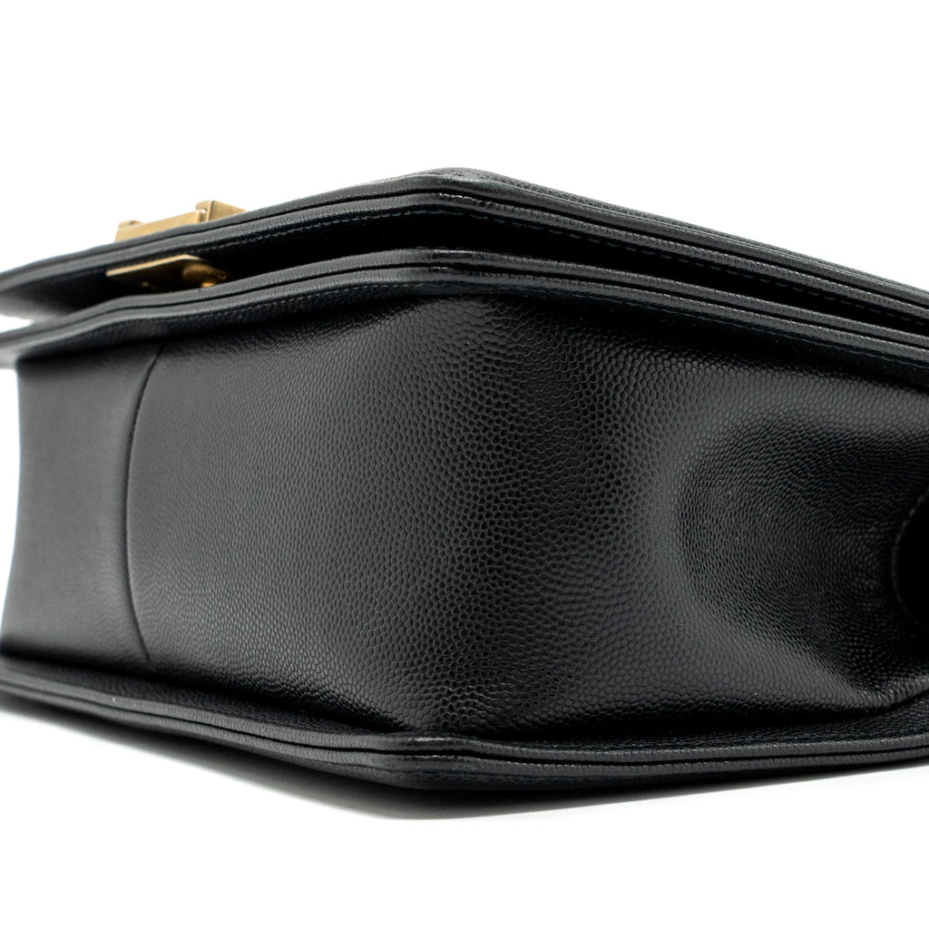 CHANEL MEDIUM CLASSIC BOY BAG CAVIAR BLACK GHW