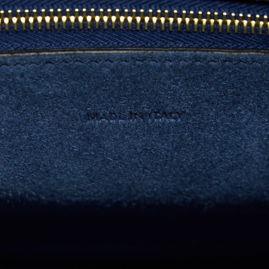 CELINE SANGLE BUCKET BAG NAVY GHW NEW LOGO