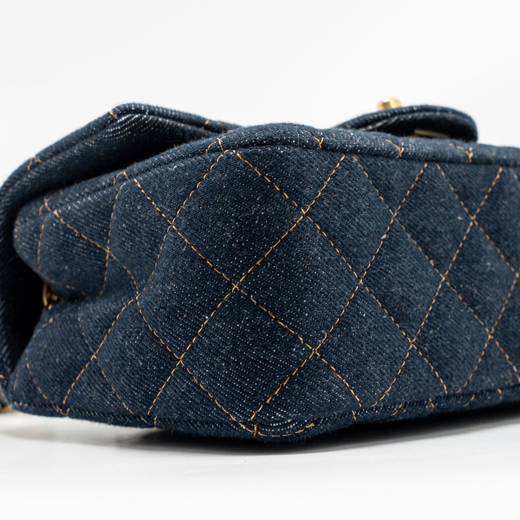 CHANEL MINI RECTANGULAR FLAP BAG DENIM DARK BLUE GHW (MICROCHIP)