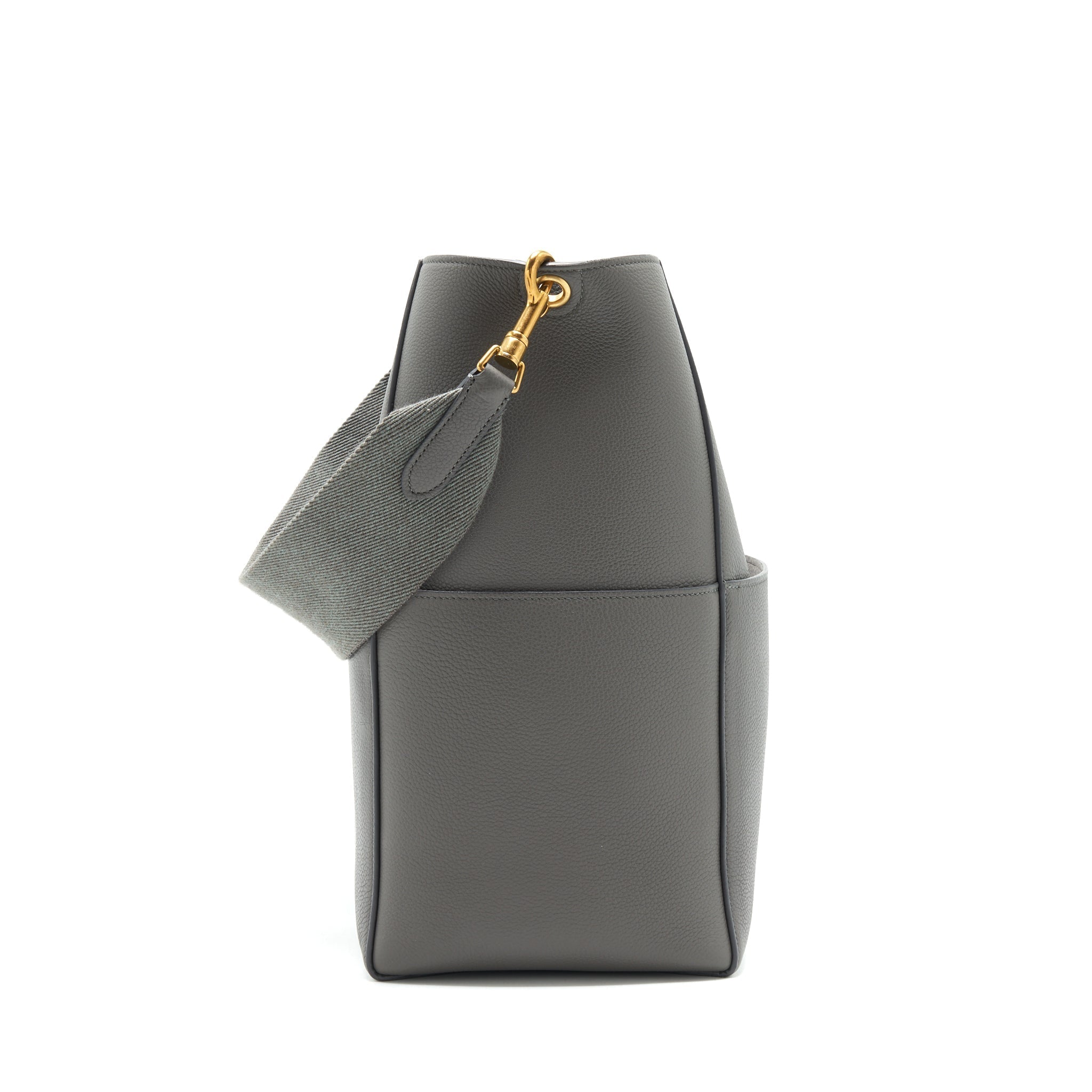 CELINE SANGLE BUCKET BAG GREY GHW