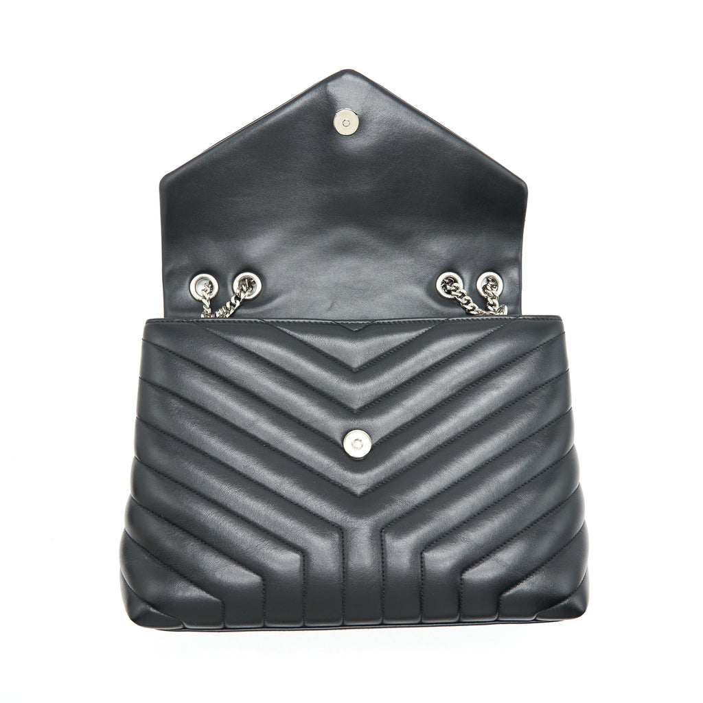 SAINT LAURENT / YSL LOULOU MEDIUM BAG CALFSKIN BLACK SHW
