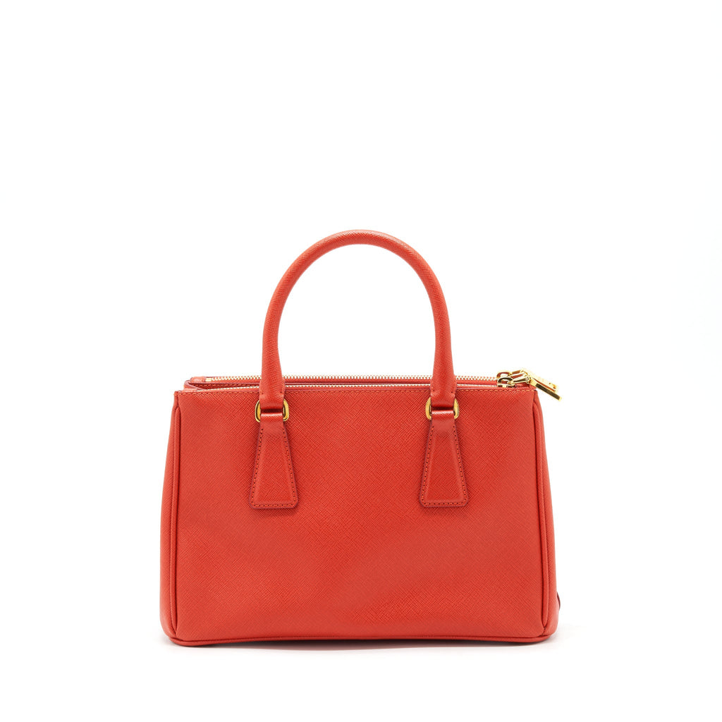 PRADA TOP HANDLE /CROSSBODY TOTE BAG SAFFIANO RED GHW