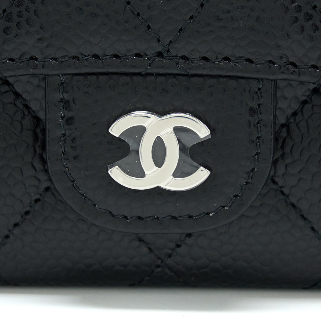 CHANEL CLASSIC FLAP CARD HOLDER CAVIAR BLACK SHW