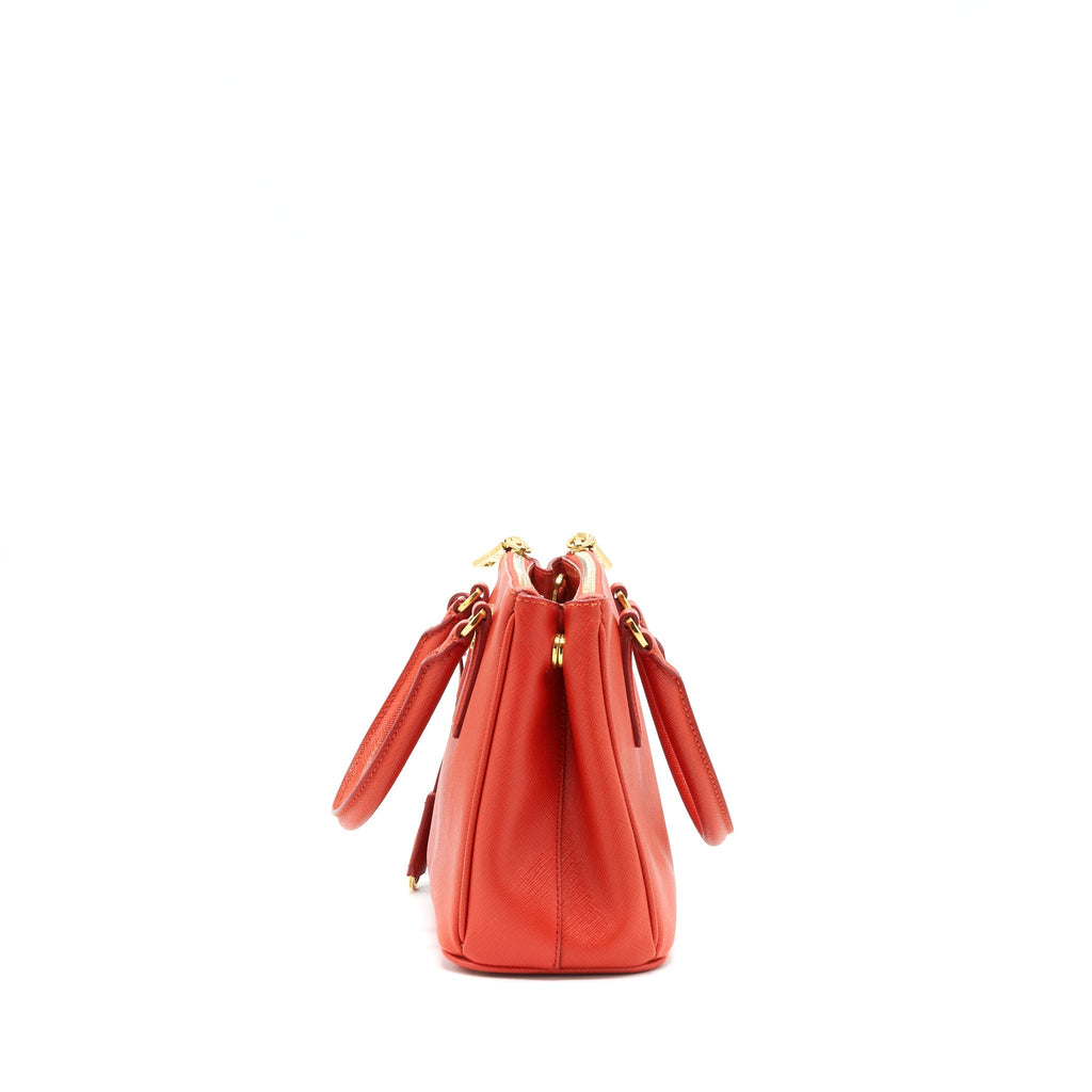 PRADA TOP HANDLE /CROSSBODY TOTE BAG SAFFIANO RED GHW