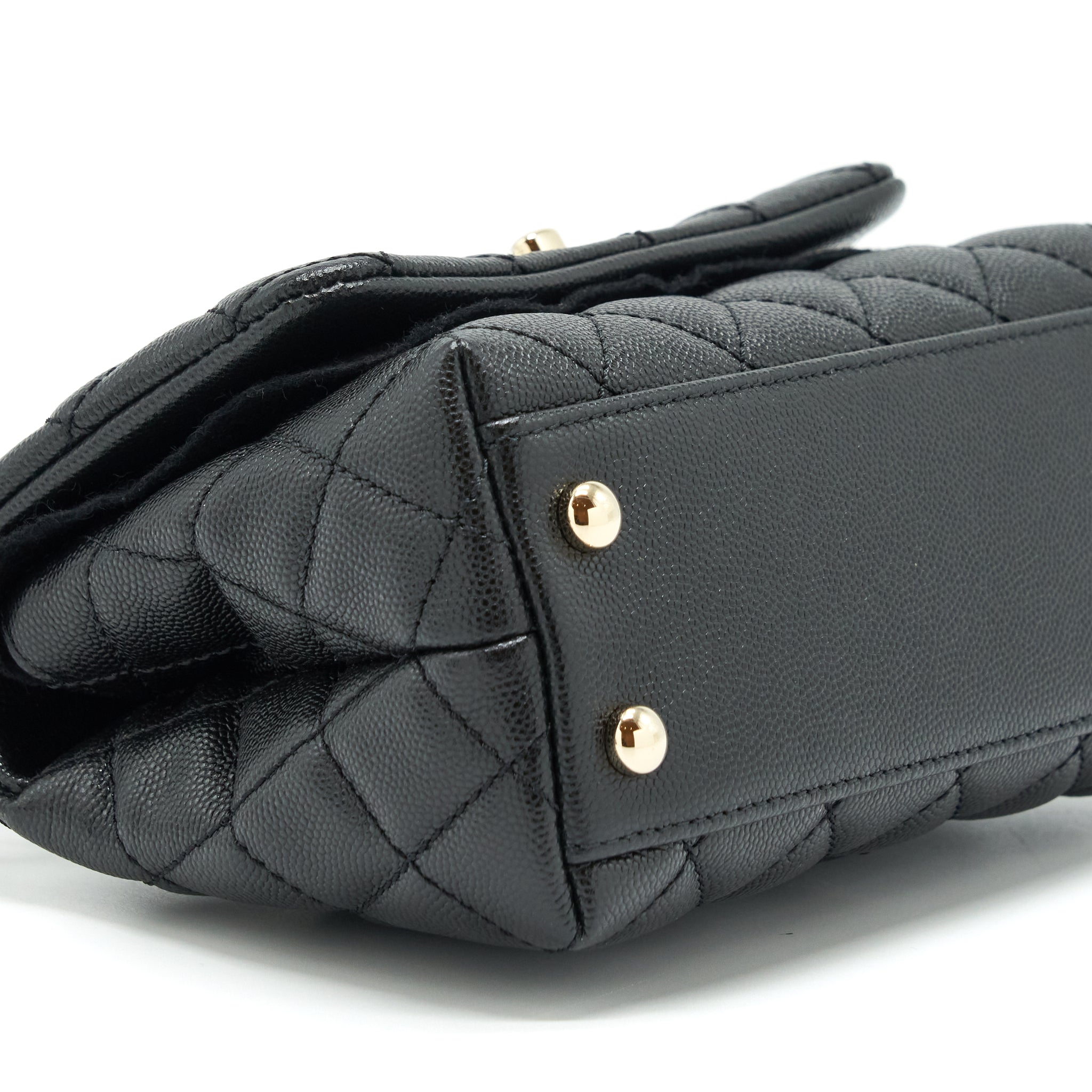CHANEL MINI COCO HANDLE CAVIAR BLACK LGHW