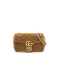 GUCCI MARMONT BAG VELVET GOLD TAN GHW