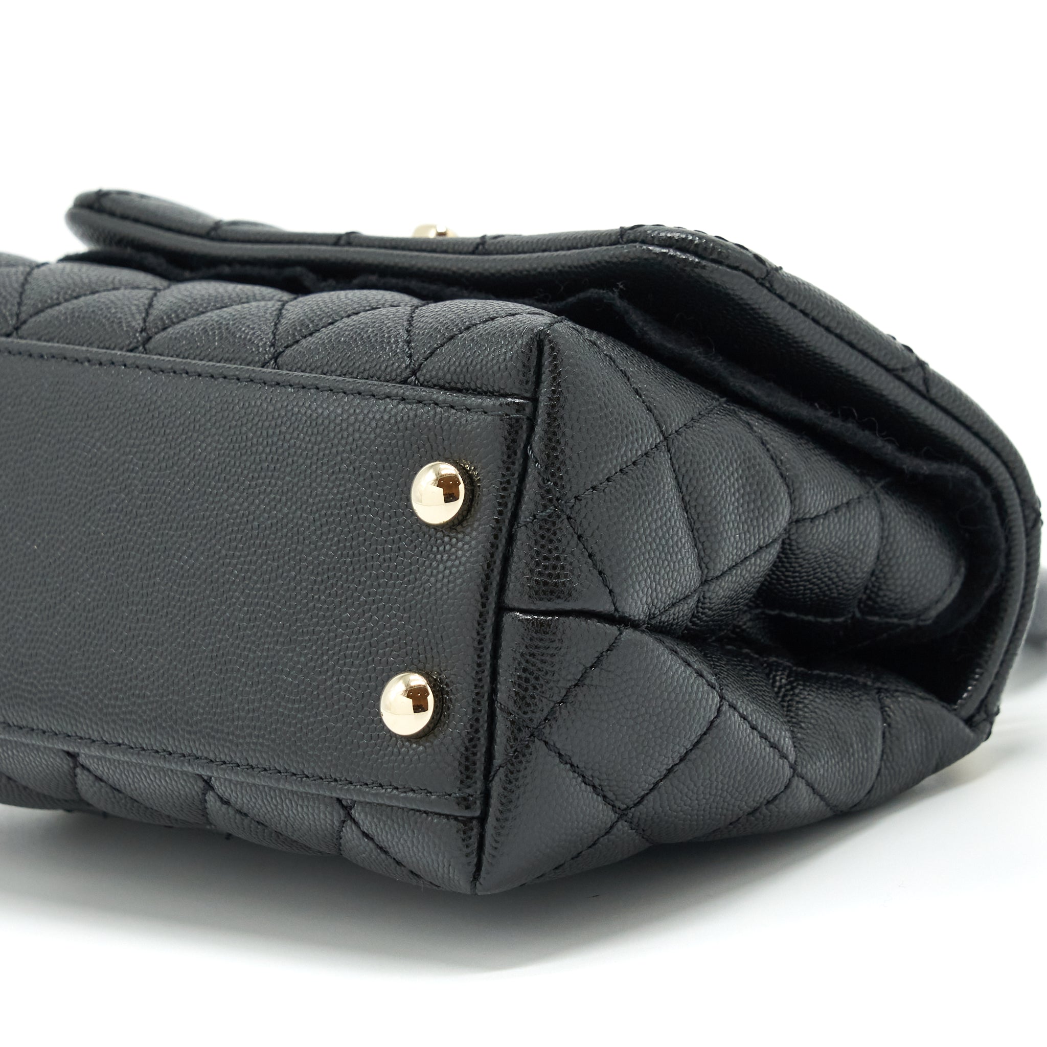 CHANEL MINI COCO HANDLE CAVIAR BLACK LGHW