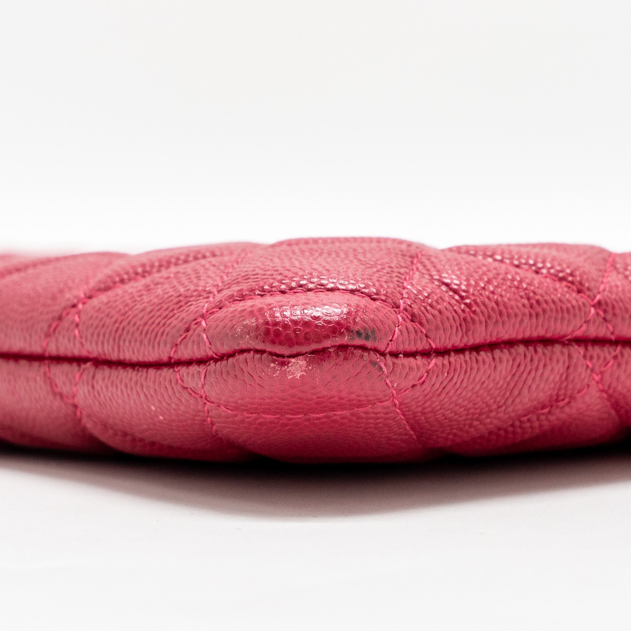 CHANEL LARGE BOY O CASE ZIP POUCH CAVIAR PINK LGHW