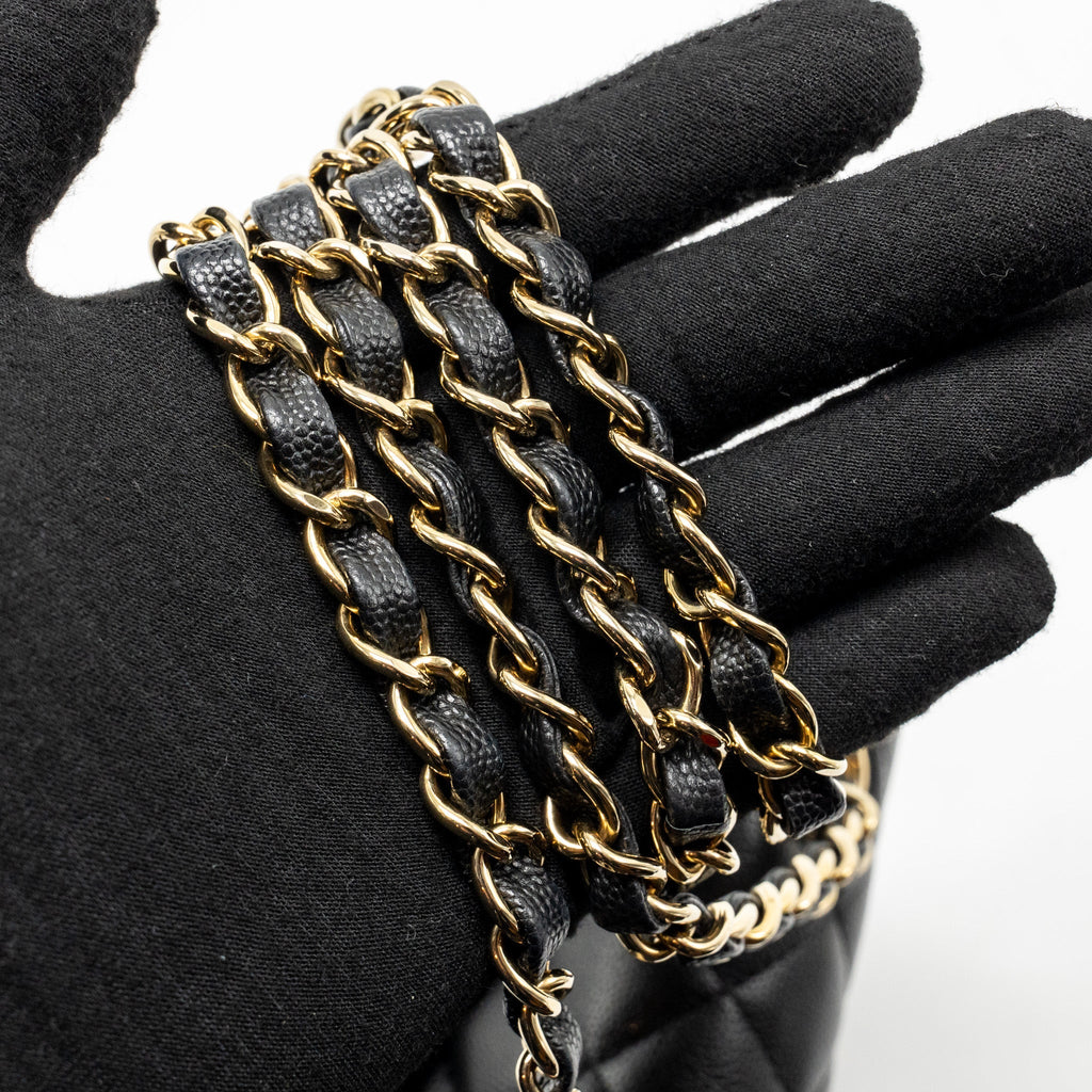 CHANEL MINI SQUARE FLAP BAG CAVIAR BLACK LGHW