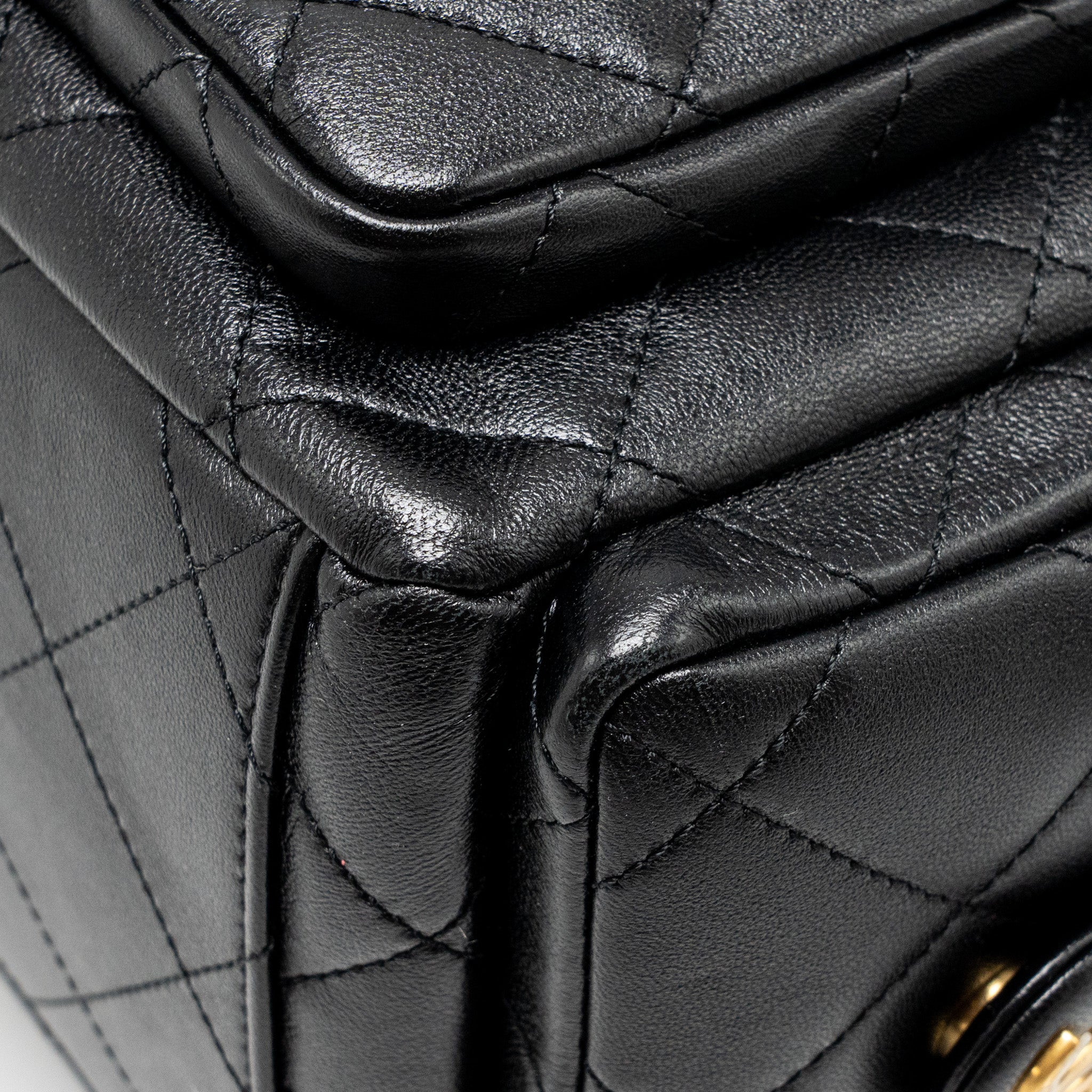 CHANEL 25C MAXI HOBO BAG LAMBSKIN BLACK GHW (MICROCHIP)