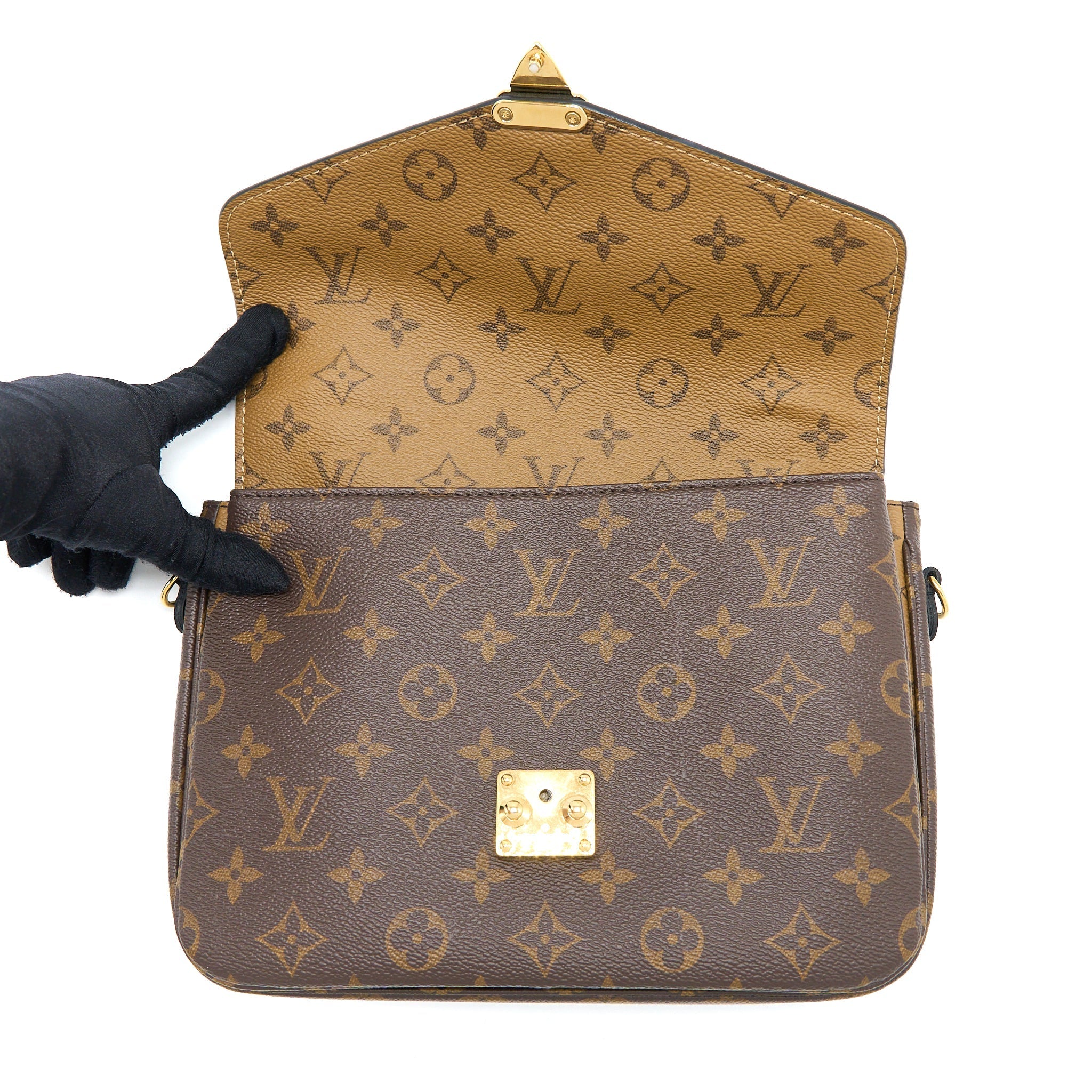 LOUIS VUITTON POCHETTE MÉTIS MONOGRAM REVERSE CANVAS GHW