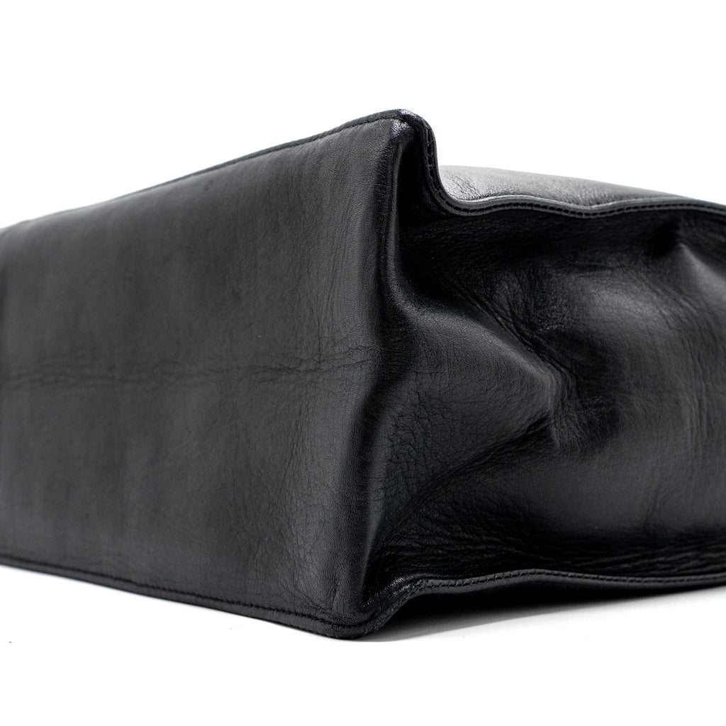 CHANEL VINTAGE TOTE BAG CALFSKIN BLACK GHW