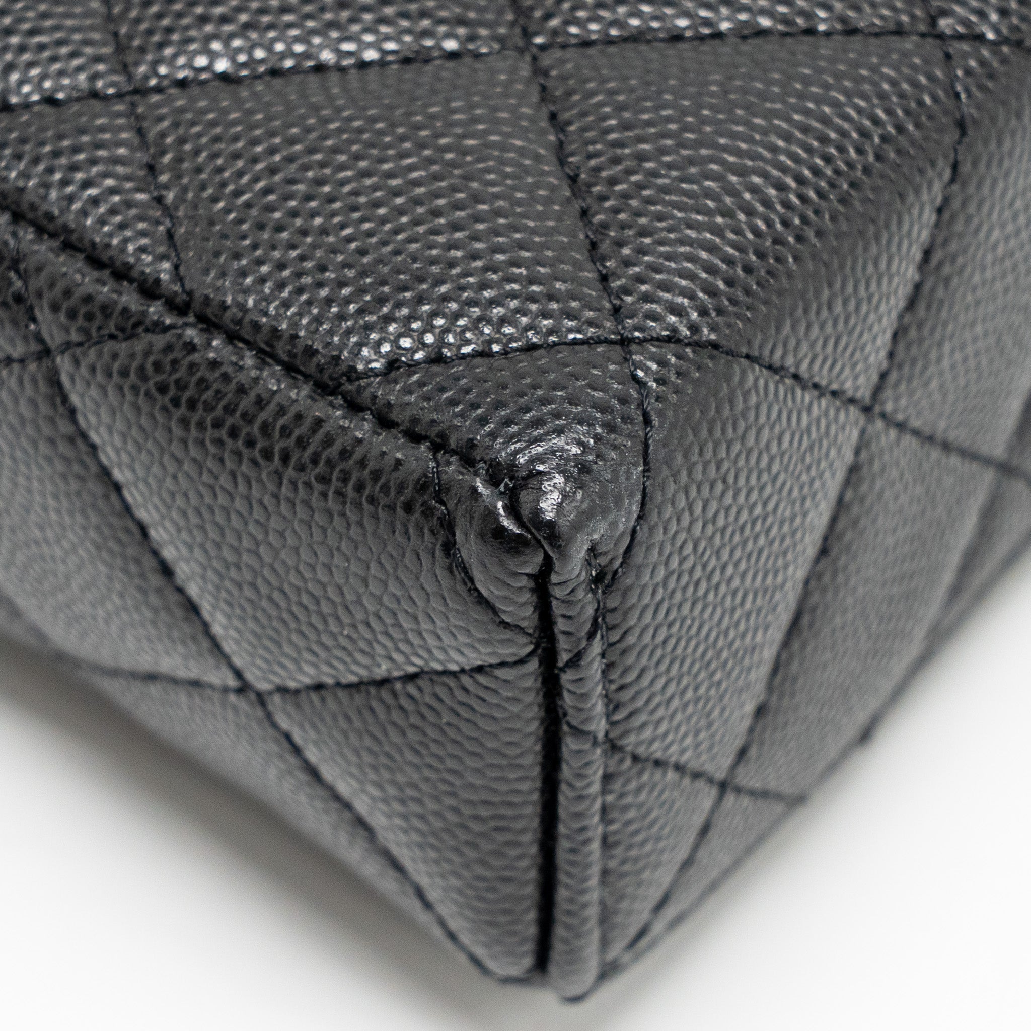 CHANEL TOP HANDLE VANITY BAG WITH CHAIN CAVIAR BLACK GHW (MICROCHIP)