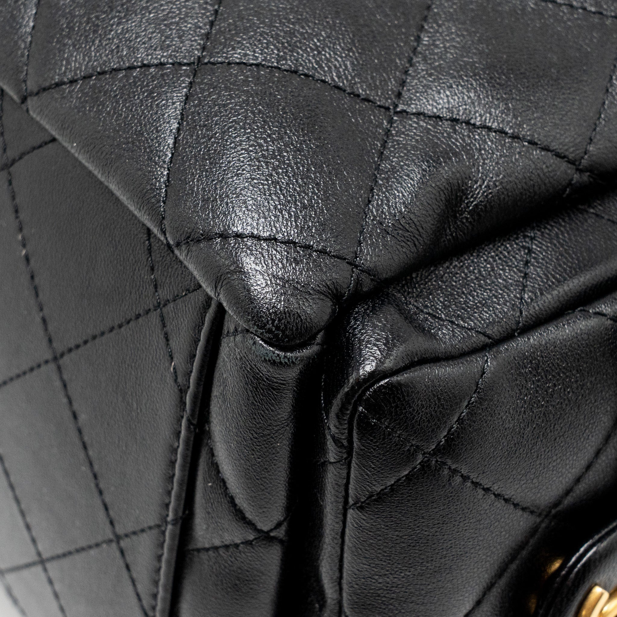 CHANEL 25C MAXI HOBO BAG LAMBSKIN BLACK GHW (MICROCHIP)
