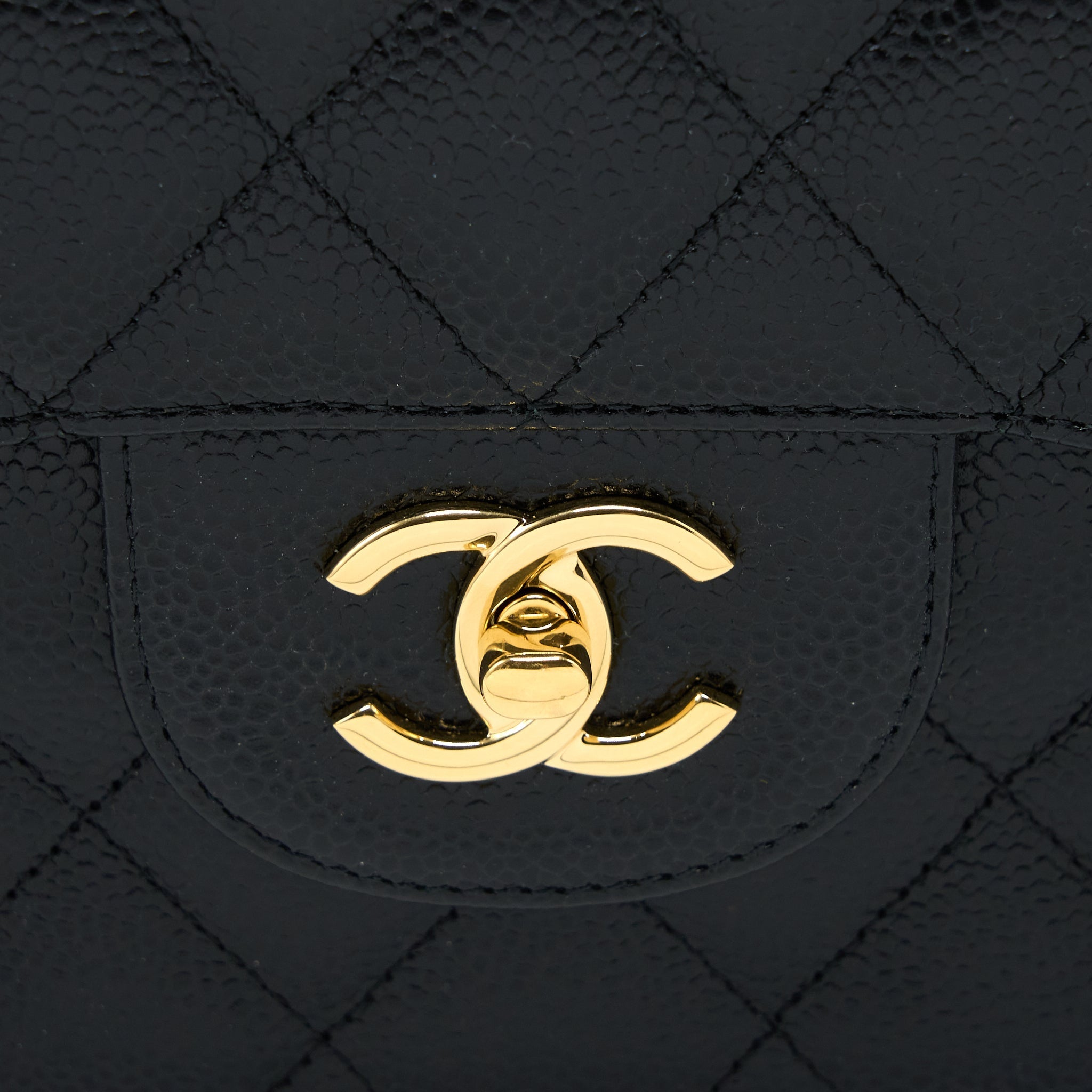 CHANEL JUMBO CLASSIC DOUBLE FLAP BAG CAVIAR BLACK GHW