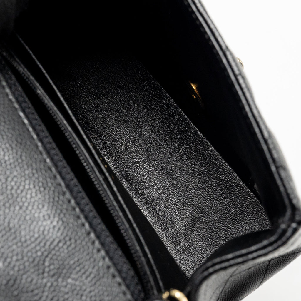 CHANEL MINI SQUARE FLAP BAG CAVIAR BLACK LGHW