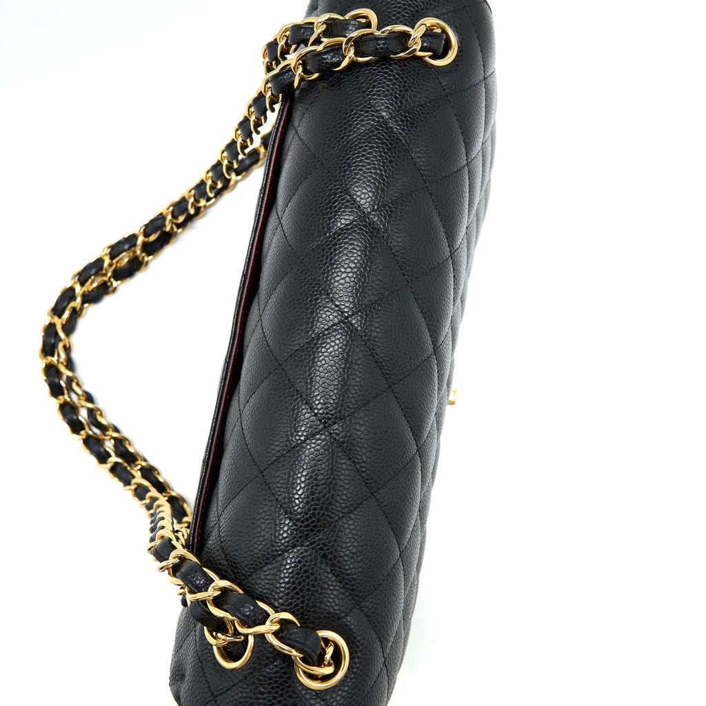 CHANEL JUMBO CLASSIC DOUBLE FLAP BAG CAVIAR BLACK GHW