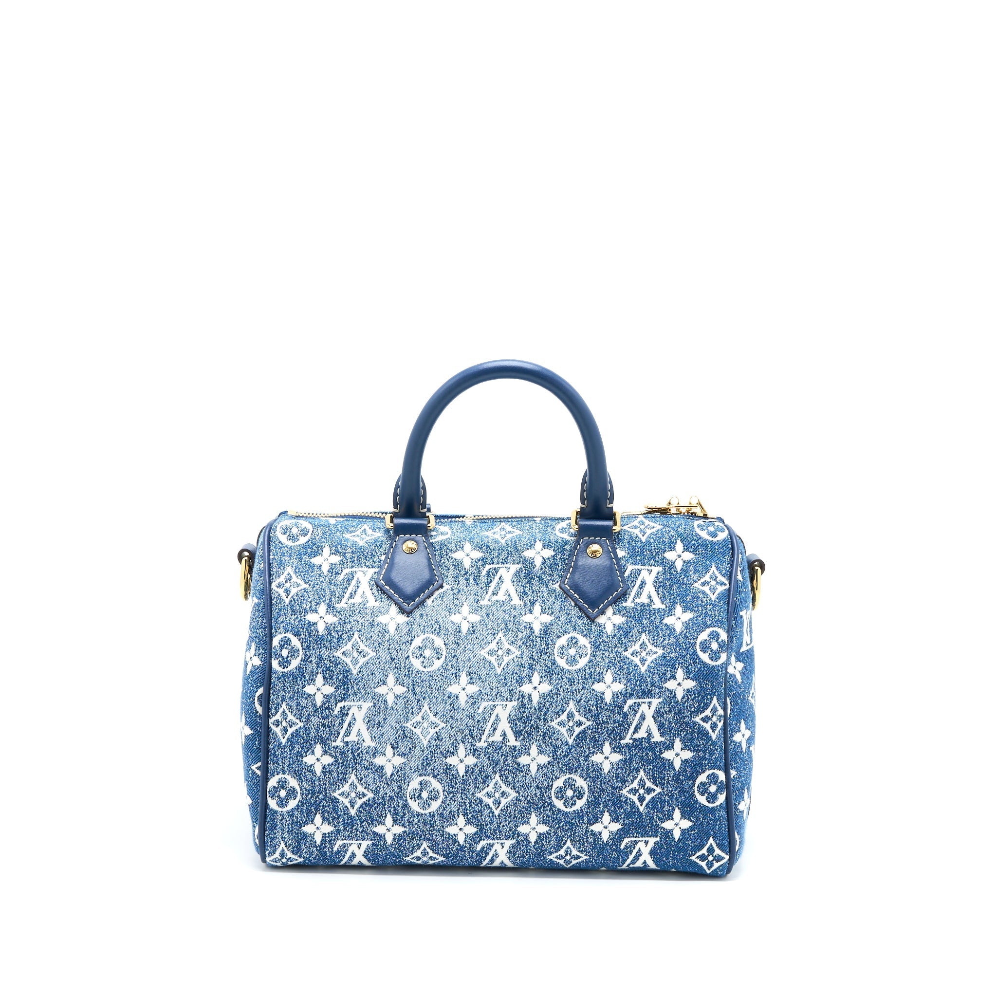 LOUIS VUITTON LIMITED EDITION SPEEDY BANDOULIERE 25 DENIM BLUE GHW (NEW VERSION)