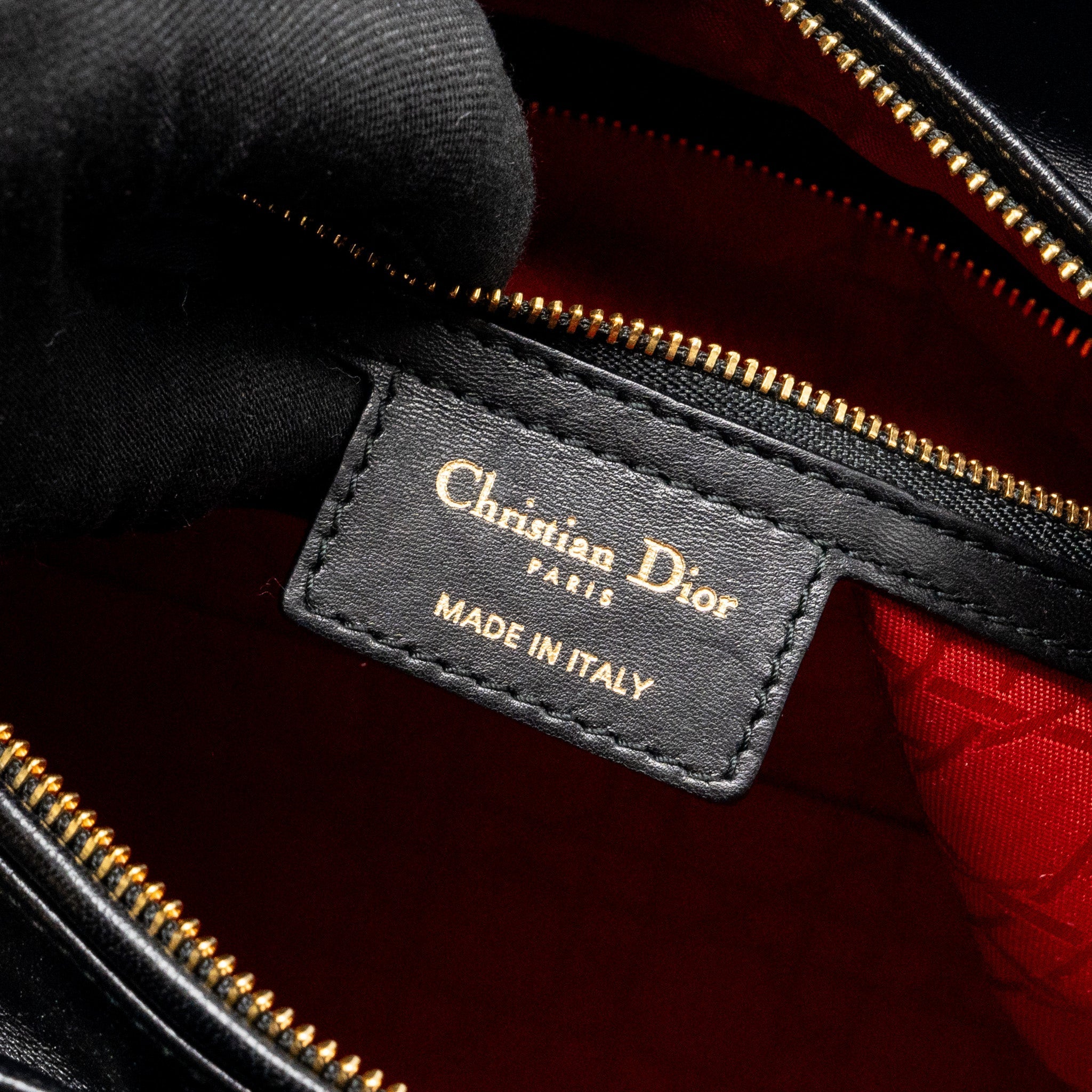 DIOR LARGE LADY DIOR LAMBSKIN BLACK GHW