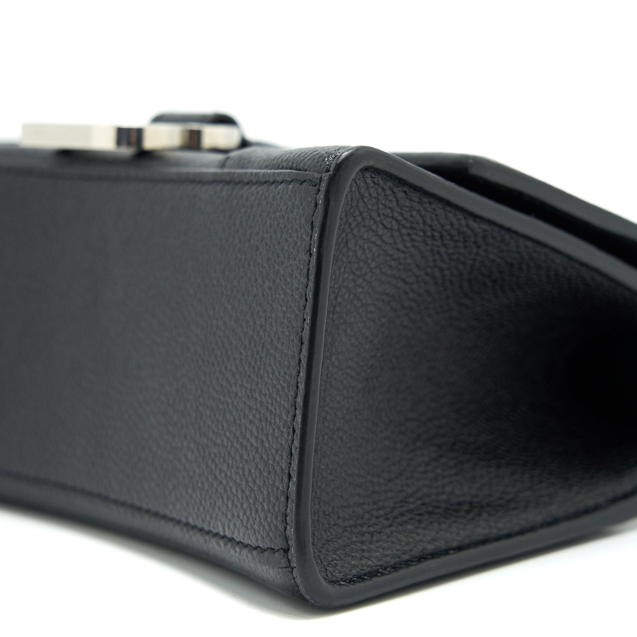 BALENCIAGA HOURGLASS AS GRAINED CALFSKIN BLACK SHW