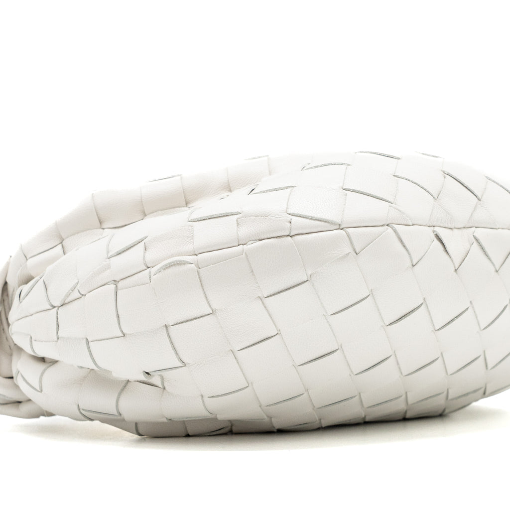 BOTTEGA VENETA MINI JODIE LAMBSKIN WHITE GHW