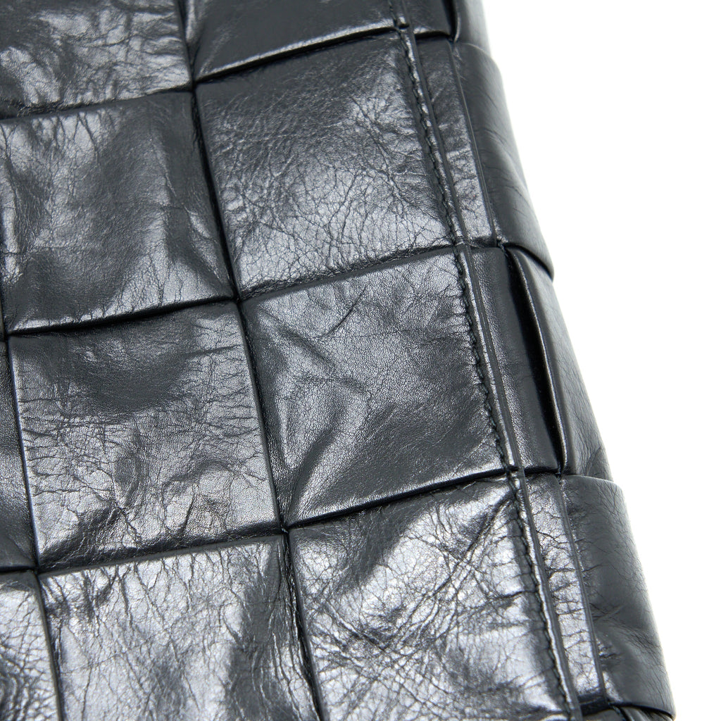 BOTTEGA VENETA CASSETTE BAG AGED CALFSKIN BLACK SHW