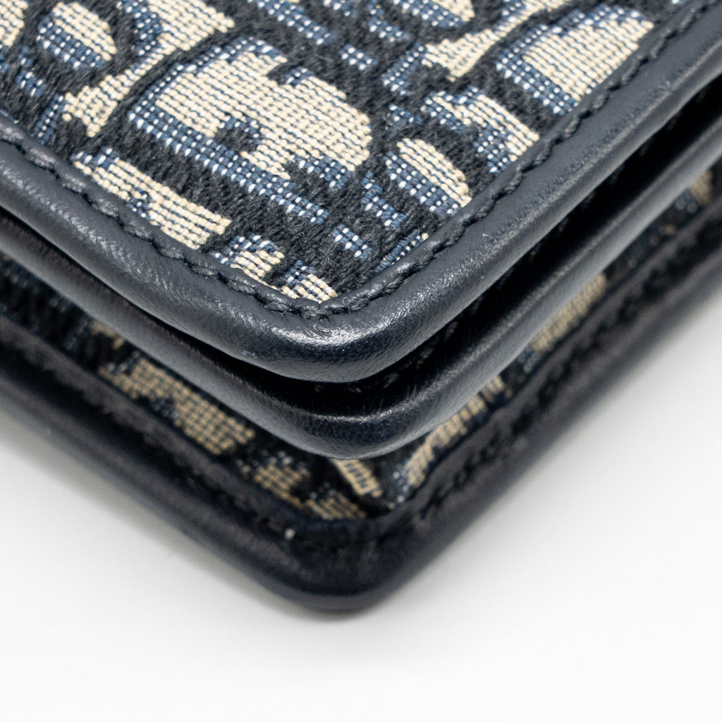 DIOR 2-IN-1 30 MONTAIGNE POUCH DIOR OBLIQUE JACQUARD BLUE GHW