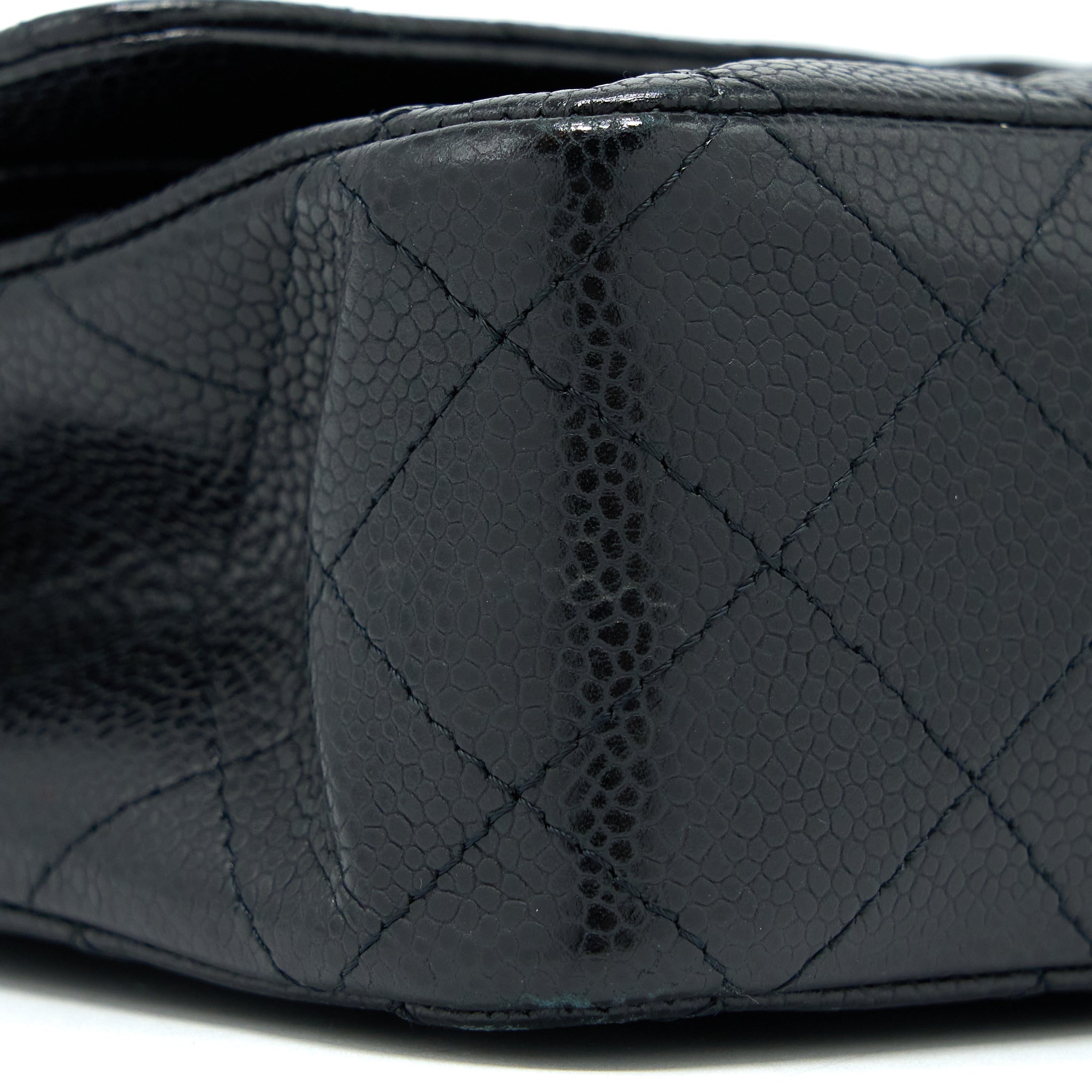 CHANEL MEDIUM CLASSIC DOUBLE FLAP BAG CAVIAR BLACK SHW