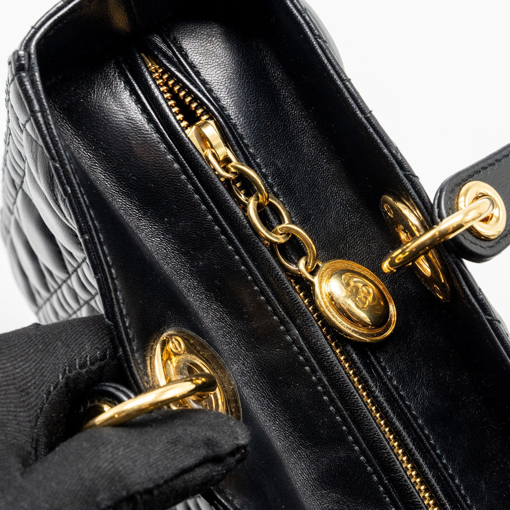 DIOR LARGE LADY DIOR LAMBSKIN BLACK GHW