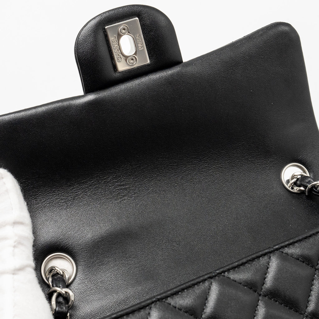 CHANEL MINI RECTANGULAR FLAP BAG LAMBSKIN BLACK SHW (MICROCHIP)