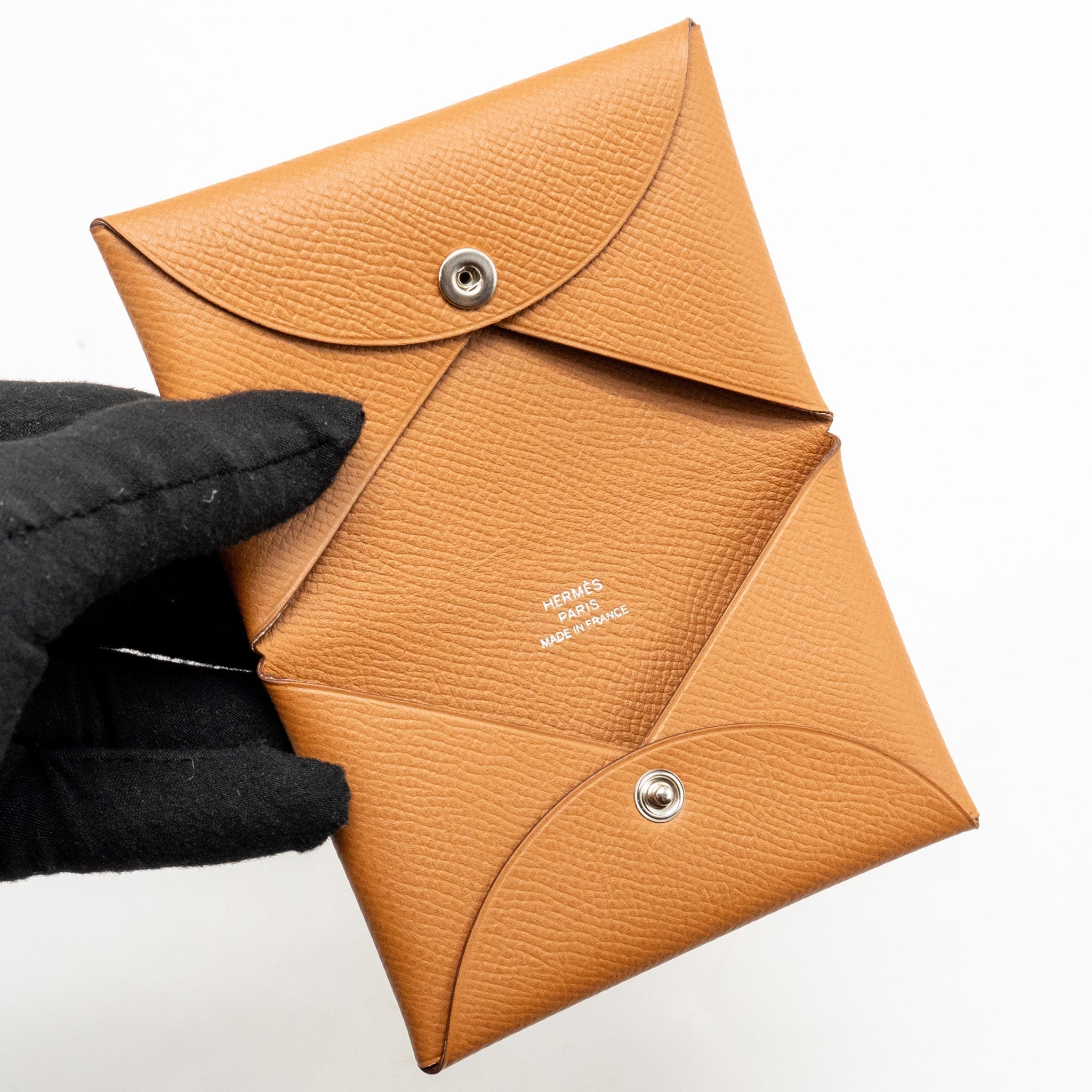 HERMES CALVI CARD HOLDER EPSOM GOLD SHW