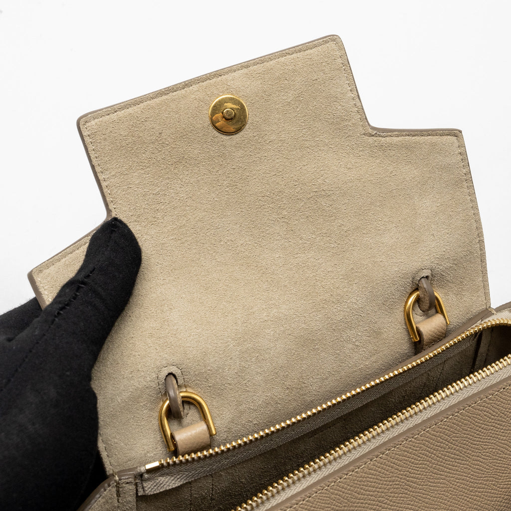 CELINE NANO BELT BAG AGED CALFSKIN LIGHT BEIGE GHW