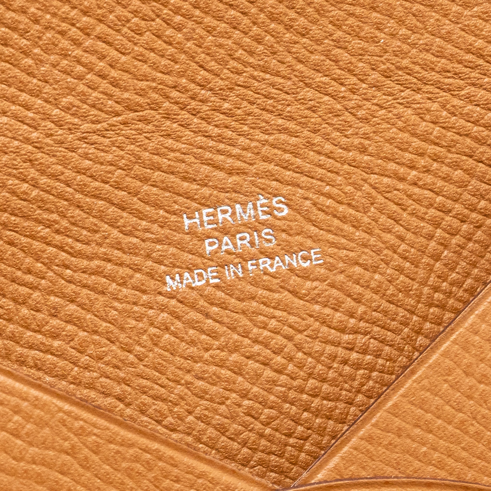 HERMES CALVI CARD HOLDER EPSOM GOLD SHW