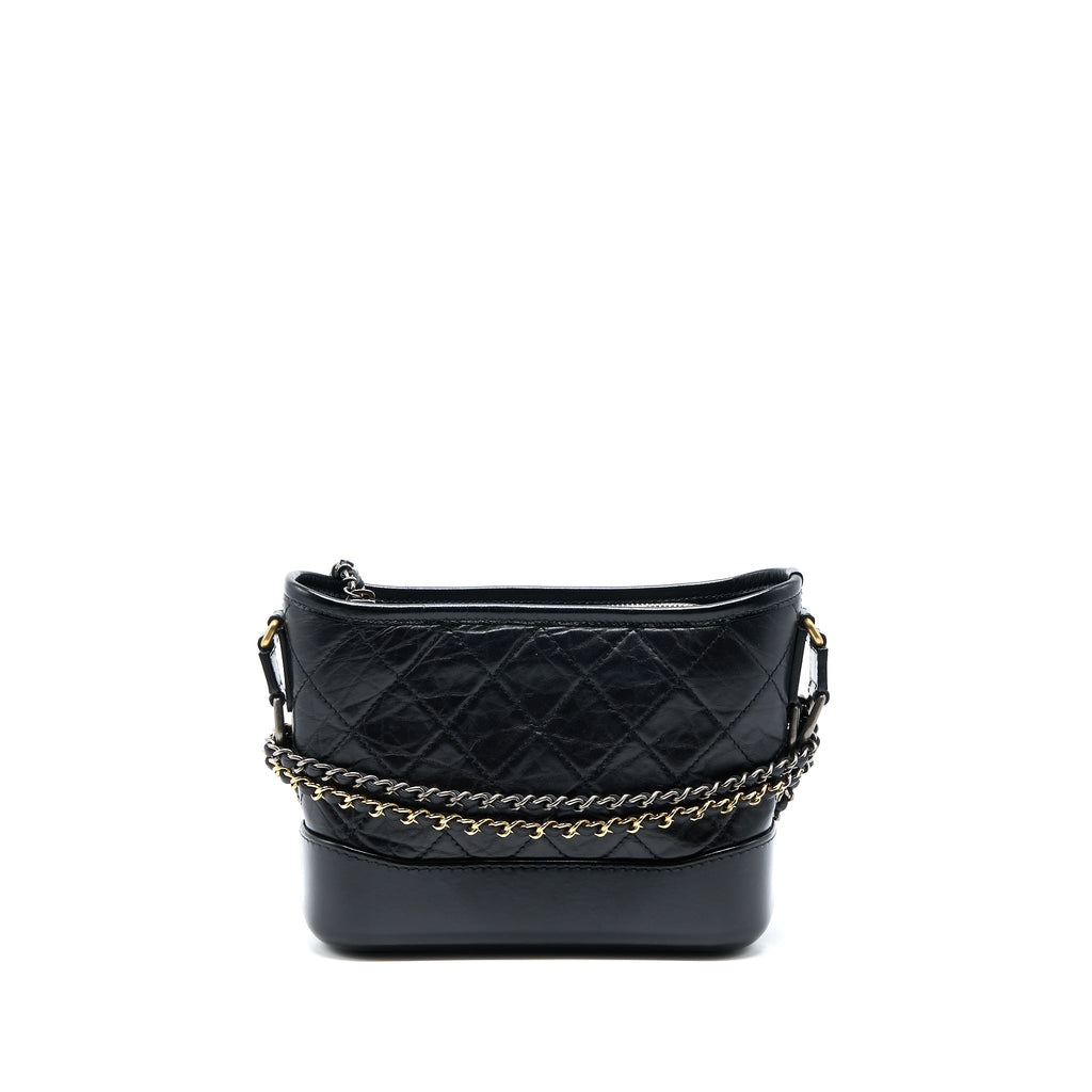 CHANEL SMALL GABRIELLE HOBO BAG BLACK WITH MULTICOLOUR HARDWARE